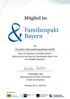 Urkunde Familienpakt Bayern