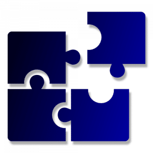 Symbole von integrierten Puzzle-Stücken