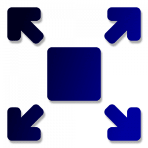 Symbol eines skalierenden Objekts